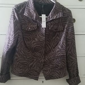 Zebra chocolate jean jacket